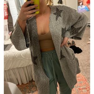 Cupcakes and cashmere Star Woven Sweater Cardigan